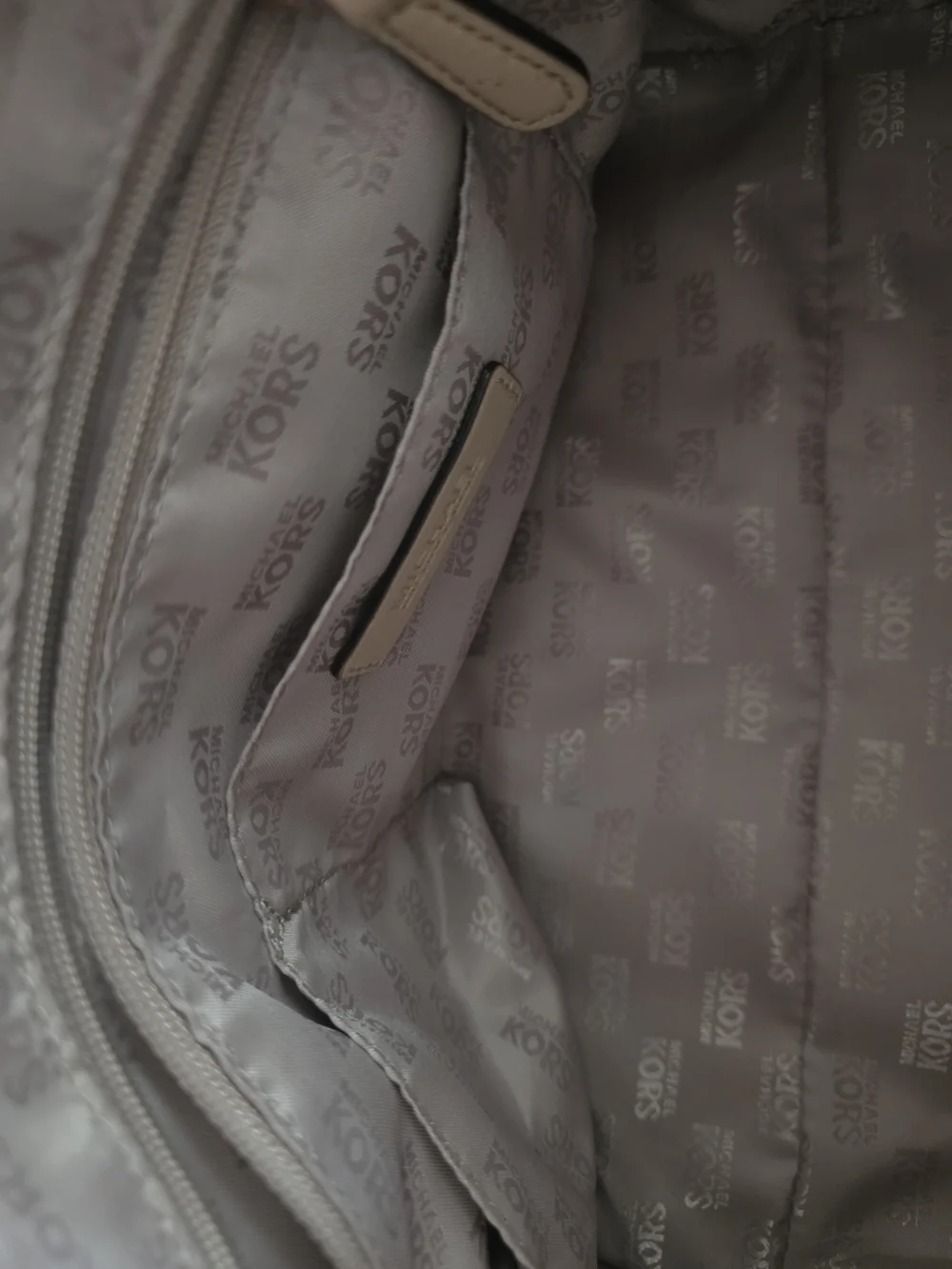Michael Kors Rose Gold Metallic Logo Satchel
